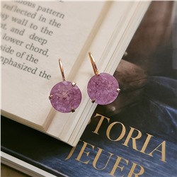 Серьги ювелирная бижутерия коллекция "Дубай" покрытие позолота, вставка: фианит, цвет: фиолетовый, арт.007.119