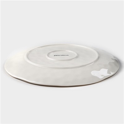 Тарелка Доляна «Космос», d=27.5 см, фарфор, белая, зелёная