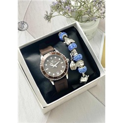 Подарочный набор для женщин часы и браслет+ коробка #22853032