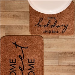 Коврик для ванной Этель "Home", 50х40 см, велюр