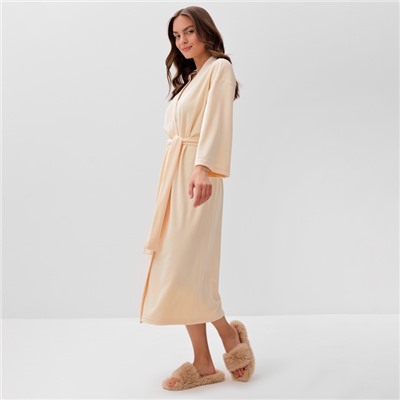 Халат домашний женский KAFTAN Plushy, размер 52-54, цвет молочный