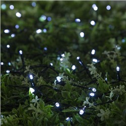 Гирлянда «Нить», 10 м, IP44, 100 LED, 2 режима, солнечная батарея, тёмная нить, свечение белое