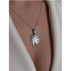 Подвеска-оберег из чернёного серебра - Лапа (Печать Велеса наделяет своего обладателя волчьей силой, выносливостью, упорством, храбростью, защищает от всех невзгод и болезней. Волчья лапа придаёт чело 925 пробы п026ч