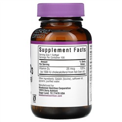 Bluebonnet Nutrition, Vitamin D3, 1,000 IU (25 mcg), 100 Softgels