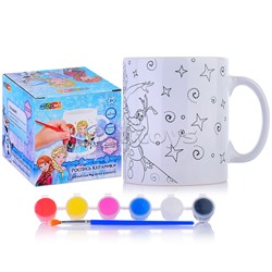 Кружка для росписи, 6 цв. "Снежная принцесса"