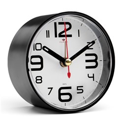 Будильник-часы настольные «Классика», 8×8 см, от батарейки АА, чёрный