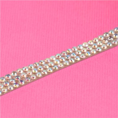 Стразы самоклеящиеся, с голографией, d=2×7 мм, 4.5±0.5 м, цвет серебряный