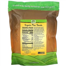 Now Foods, Real Food, органические семена льна, 907 г (32 унции)