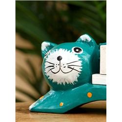 Календарь настольный «Кошка», 14×5.4×10 см, дерево, зелёный