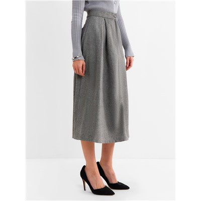 Юбка миди женская MINAKU: Modern classic, тёмно-серая, размер 46