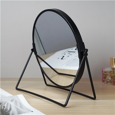 Зеркало настольное круглое двустороннее с увеличением d-16 см / 1047 /уп 12/48/