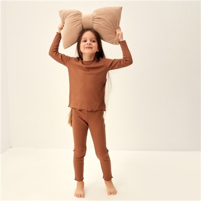 Пижама детская SL HOME, размер 34 (122-128 см), цвет кофейный