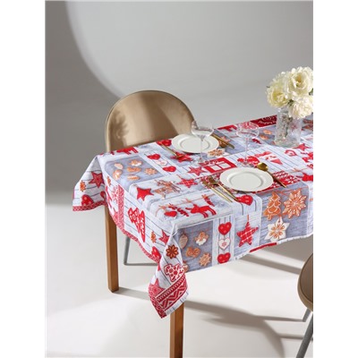 Скатерть новогодняя рогожка DomoVita Чудеса 110×150 см, рогожка 170 г/м², хл100%