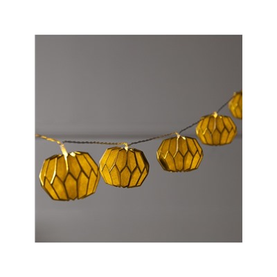 Гирлянда «Нить» 2 м с насадками «Серый фонарик», IP20, прозрачная нить, 10 LED, батарейки AAх2 (нет в комплекте), свечение тёплое белое