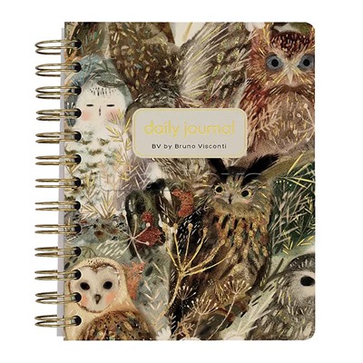 Ежедневник на золотом гребне «Cute Diary» А6, Bv, 136 л, "Black&Whitе А6, BV,136 л, "Волшебные совы"