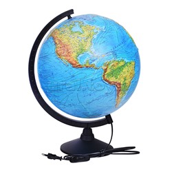 Глобус Земли физический 320мм с подсветкой Рельефный Классик