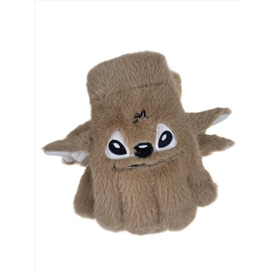 Тёплые подростковые перчатки, цвет коричневый