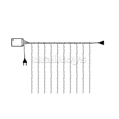 Электрогирлянда светодиодная Занавес, 3м*1м, 120 ламп, цвет: теплый