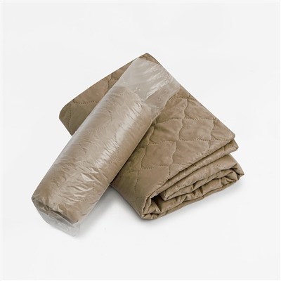 Покрывало 215×240 см, бежевый, синтепон 100 г/м, микрофибра 80 г/м, 100% полиэстер