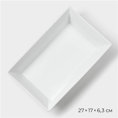 Форма для выпечки Magistro White gloss, 1.6 л, 27×17×6.3 см, жаропрочный фарфор, белая