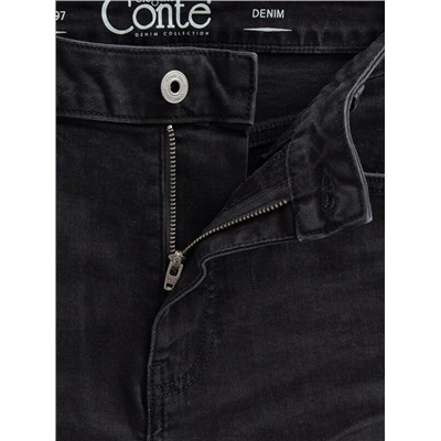 Skinny CONTE CON-671 Черные джинсы skinny с эффектом потертости и необработанным краем