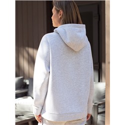 Худи среднего объема из эластичного футера трехнитики c начесом