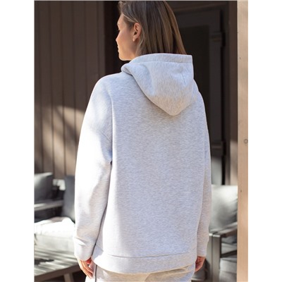 Худи среднего объема из эластичного футера трехнитики c начесом