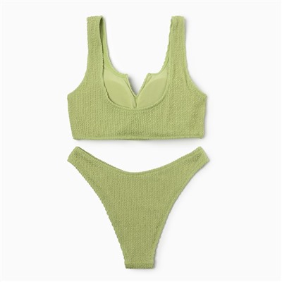 Купальник раздельный фактурный MINAKU, размер 42, зелёный