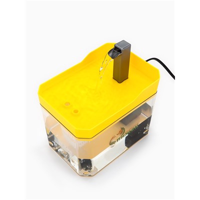 Фонтан для кошек и собак «Пижон», 1.5 л, 16.5×11.5×12 см, евророзетка, жёлтый