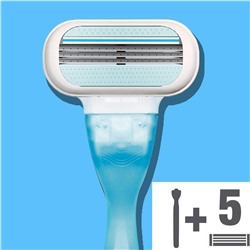 Станок для бритья Dʤɪˈlett ВИНУС Smooth (+ 5 кассет) в пластиковой упаковке (Оригинал)