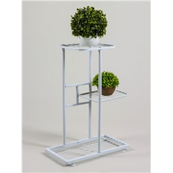 Подставка для цветов Greengo, 3 полки, 43×22×57 см, напольная, металл, белая