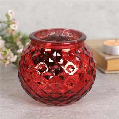 Подсвечник 8x9см КРАСНЫЙ / S838 /уп 100/