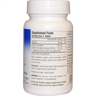 Planetary Herbals, Полный спектр, экстракт витекса, 500 мг, 60 таблеток