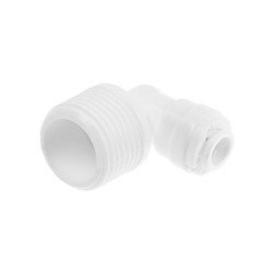 Переходник MIC-018, 1/4" х 1/2", угловой, цанга/резьба, для трубки фильтров, пластик