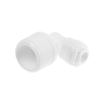 Переходник MIC-018, 1/4" х 1/2", угловой, цанга/резьба, для трубки фильтров, пластик