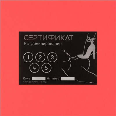 Набор из 10 сертификатов на любовные игры