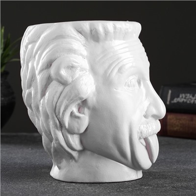 Декоративное кашпо для цветов «Эйнштейн», 1.6 л, 16×15 см, керамическое, белое