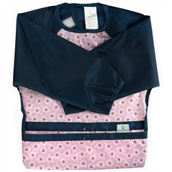 Green Sprouts, Snap & Go Easy Wear Long Sleeve Bib, 12-24 Months, Pink Blossom, 1 Count