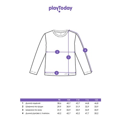 Фуфайка трикотажная для девочек (футболка с длинными рукавами)
