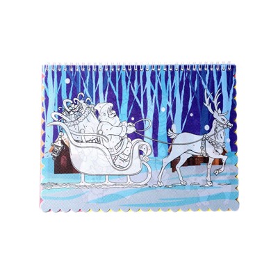 УЦЕНКА Книжка-раскраска многоразовая «Новый год» фломастеры 12 цв, 3D очки, бутылочка