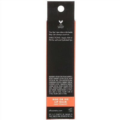 E.L.F., Ride Or Die Lip Balm, Just Peachy, 0.42 oz (12 g)