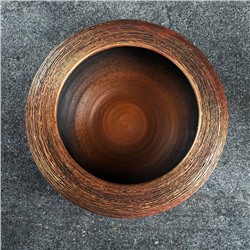 Кашпо для цветов «Плошка», 1.4 л, d=22 см, h=8 см, керамика, цвет бронза