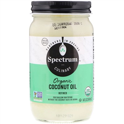 Spectrum Culinary, органическое кокосовое масло, рафинированное, 414 мл (14 жидких унций)