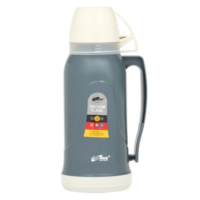 Термос 1.7 л, 14×34 см, со стеклянной колбой, сохраняет тепло 14 ч, серый