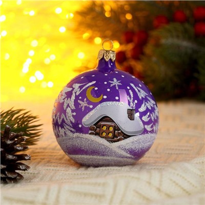 Ёлочный шар «Лесная избушка» d=8.5 см, МИКС