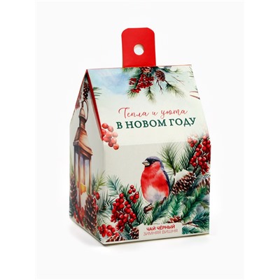 Чай новогодний чёрный «Тепла и уюта в новом году», со вкусом: зимняя вишня, 50 г