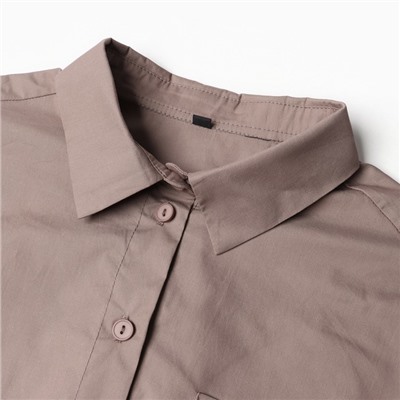 Костюм женский (рубашка, шорты) MIST Summer time, размер 48, цвет кофейный