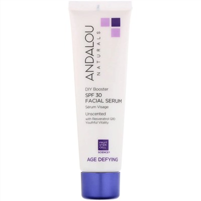Andalou Naturals, Сыворотка для лица, SPF 30, антивозрастная, без запаха, 38 мл (2 жидк. унции)