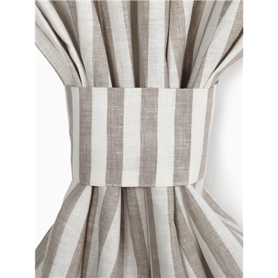 Шторы для кухни «Этель» Soprano, 140×180 см-2 шт., подхваты 2 шт., лен 100%, 180 г/м²