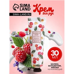 Крем для рук «Малина, белоцветник, фиалки» увлажняющий, 30 мл МИКС